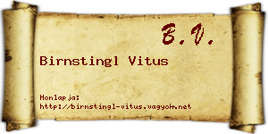 Birnstingl Vitus névjegykártya
